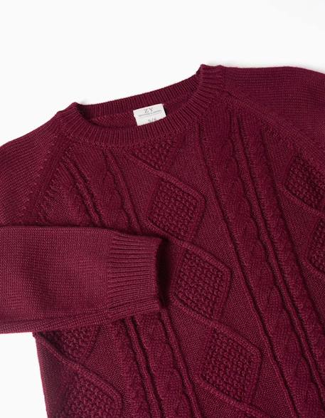 Pull en mélange de laine avec détails torsadés you&me Rouge foncé 3 - vertbaudet enfant 