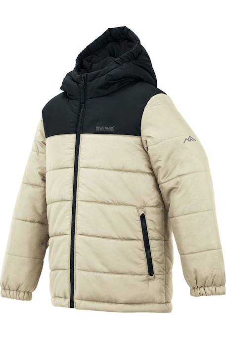 Doudoune garçon Veste matelassée à capuche lofthouse Noir / blanc cassé+Noir / gris foncé 4 - vertbaudet enfant 