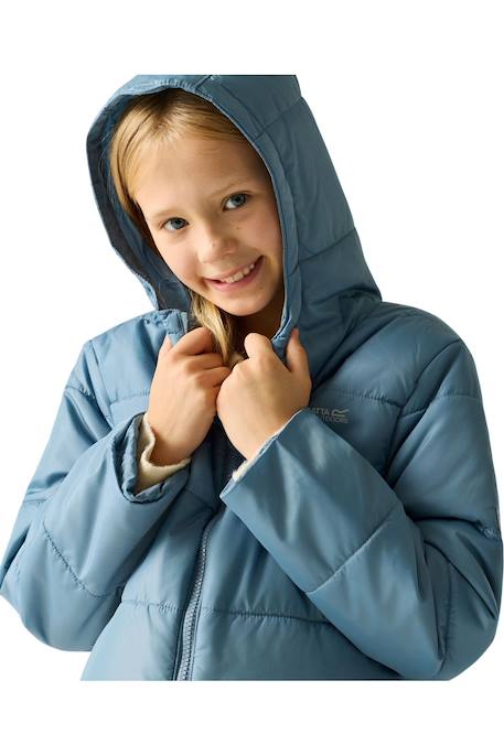 Doudoune fille Veste matelassée à capuche Halkner Bleu+Noir+Rose violet 5 - vertbaudet enfant 