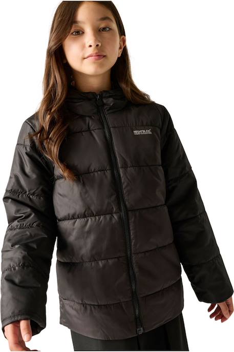 Doudoune fille Veste matelassée à capuche Halkner Bleu+Noir+Rose violet 7 - vertbaudet enfant 