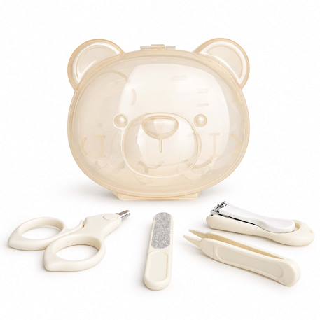 Set manucure bébé avec étui ourson Écru 1 - vertbaudet enfant 