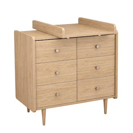 Plan à langer coulissant pour commode décor bois chêne bohême - boheme Beige 2 - vertbaudet enfant 