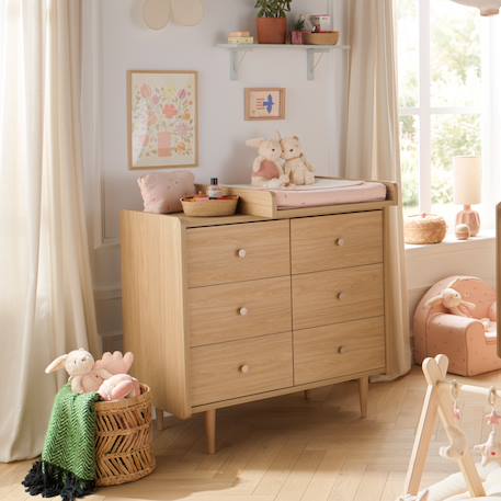Commode 6 tiroirs décor bois chêne bohême - boheme Beige 5 - vertbaudet enfant 