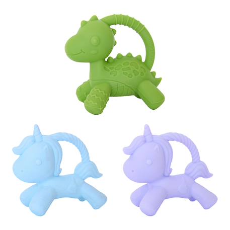 Anneau de dentition bébé en silicone dinosaure Vert 2 - vertbaudet enfant 