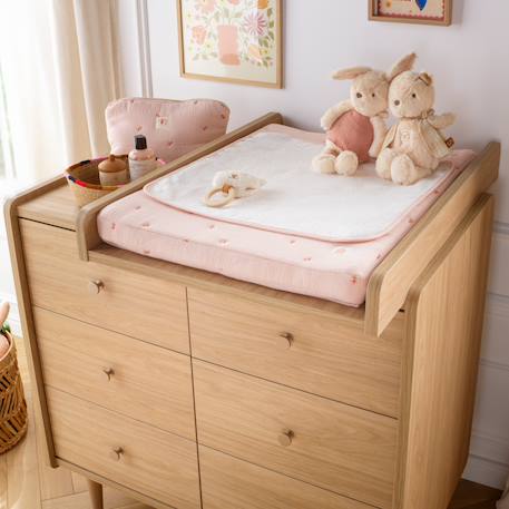 Plan à langer coulissant pour commode décor bois chêne bohême - boheme Beige 5 - vertbaudet enfant 