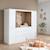 Combiné commode à langer 3 tiroirs, 2 colonnes et niche décor chêne mokka - mokka Blanc 6 - vertbaudet enfant 