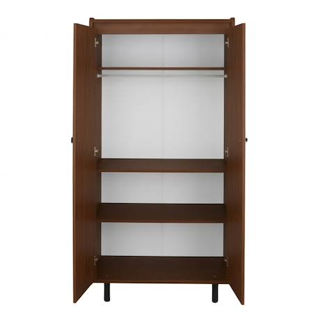 Armoire 2 portes décor bois noyer - choco Marron 3 - vertbaudet enfant 
