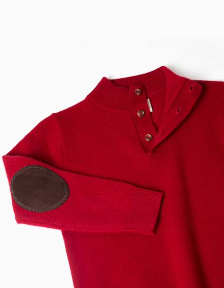 Pull en mélange de laine avec col montant Bleu foncé+Rouge 6 - vertbaudet enfant 