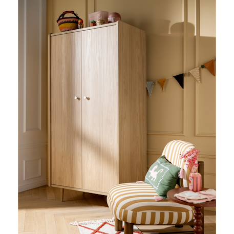 Armoire 2 portes décor bois chêne bohême - boheme Beige 4 - vertbaudet enfant 