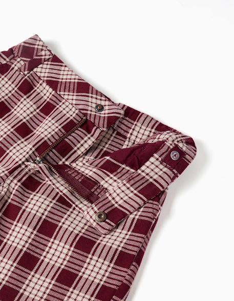 Short chino en coton à carreaux you&me - collection Noël Rouge foncé 3 - vertbaudet enfant 