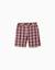 Short chino en coton à carreaux you&me - collection Noël Rouge foncé 1 - vertbaudet enfant 