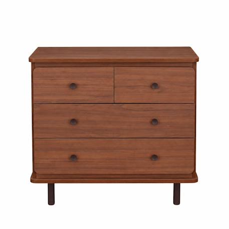 Commode 4 tiroirs décor bois noyer - choco Marron 2 - vertbaudet enfant 