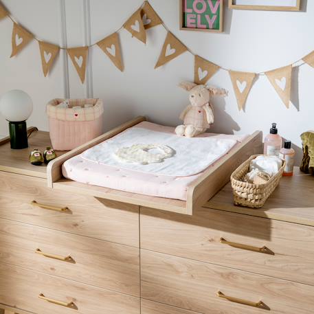 Plan à langer coulissant pour commode xxl décor bois chêne suave - arty Marron 5 - vertbaudet enfant 