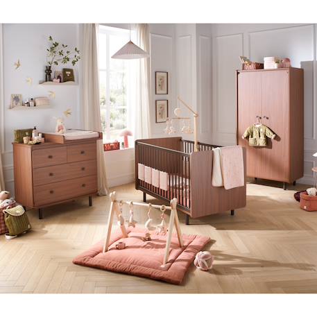 Armoire 2 portes décor bois noyer - choco Marron 6 - vertbaudet enfant 