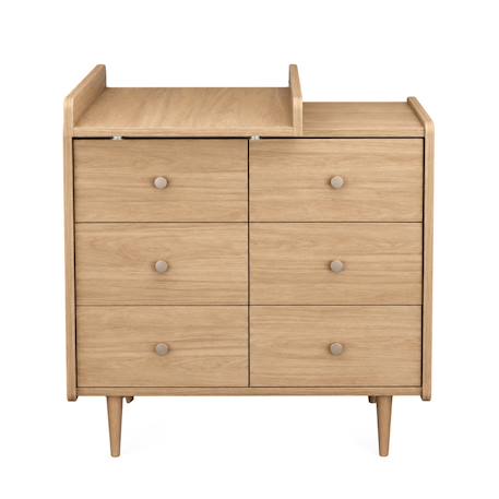 Plan à langer coulissant pour commode décor bois chêne bohême - boheme Beige 4 - vertbaudet enfant 