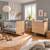 Chambre bébé duo: lit bébé 60x120 et commode à langer décor chêne doré - new york Marron/gris 1 - vertbaudet enfant 