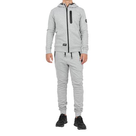 Ensemble de survêtement garçon en coton Gris clair, noir 2 - vertbaudet enfant 