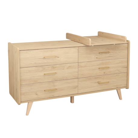 Plan à langer coulissant pour commode xxl décor bois chêne suave - arty Marron 2 - vertbaudet enfant 