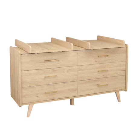 Plan à langer coulissant pour commode xxl décor bois chêne suave - arty Marron 4 - vertbaudet enfant 