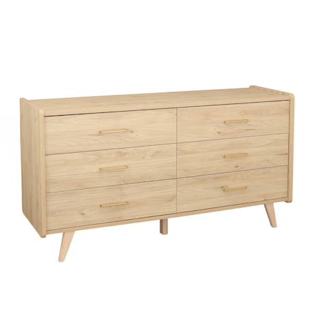 Chambre duo: lit 90x190 et commode xxl 6 tiroirs décor chêne suave - arty Marron 5 - vertbaudet enfant 
