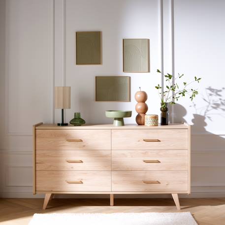 Commode 6 tiroirs xxl décor bois chêne suave - arty Marron 1 - vertbaudet enfant 