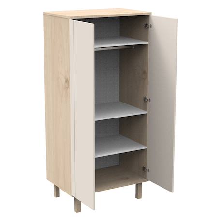 Armoire 2 portes  décor bois chêne suave et portes laquées - solene Marron/beige 2 - vertbaudet enfant 