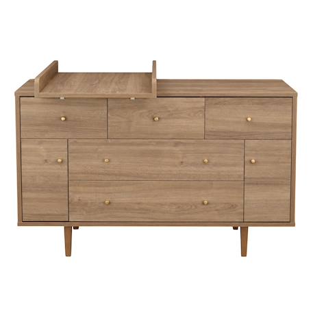 Plan à langer coulissant pour commode xxl décor bois chêne mokka - mokka Marron 2 - vertbaudet enfant 