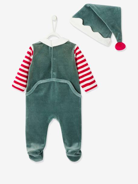Coffret cadeau de Noël bébé mixte pyjama + bonnet Joyeux Lutin vert sapin 3 - vertbaudet enfant 