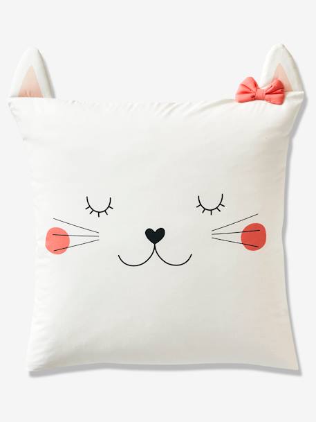 Parure housse de couette + taie d'oreiller enfant CHAT WAOU bleu / multicolore 3 - vertbaudet enfant 
