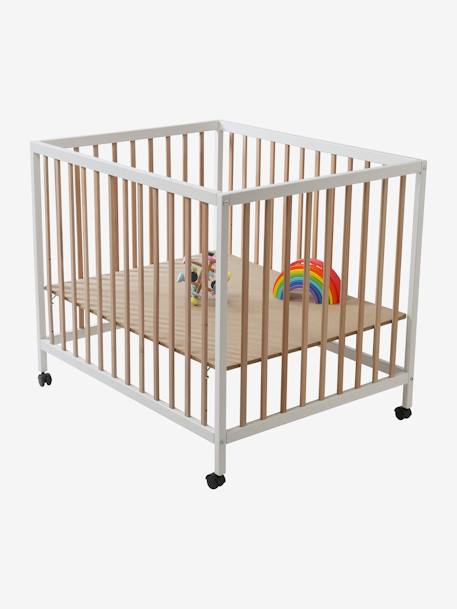 Parc en bois Flexipark bois/blanc+gris 2 - vertbaudet enfant 