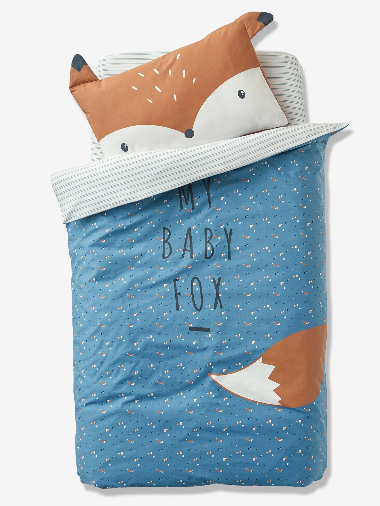 Vertbaudet Baby Bird Parure de lit pour bébé Motif oiseaux Blanc à pois 80 x 120 cm 