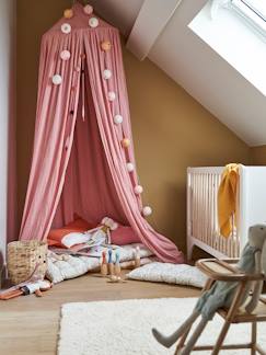 Linge de maison et décoration-Décoration-Rideau-Ciel de lit pompons
