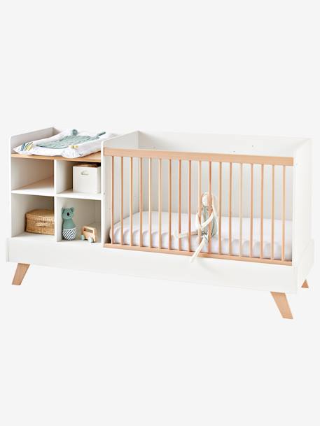 Lit bébé évolutif combiné 4 en 1 COMBINID BLANC / BOIS 4 - vertbaudet enfant 