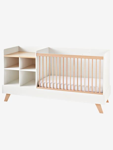 Lit bébé évolutif combiné 4 en 1 COMBINID BLANC / BOIS 7 - vertbaudet enfant 
