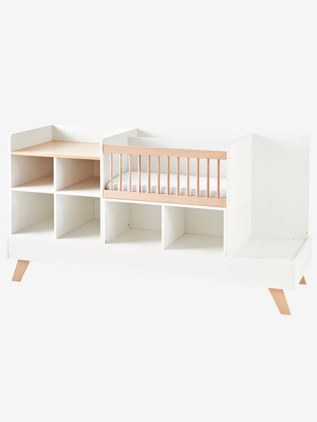 Lit bébé évolutif combiné 4 en 1 COMBINID BLANC / BOIS 6 - vertbaudet enfant 