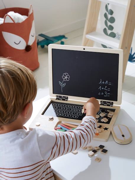 Ordinateur portable en bois FSC® noir 1 - vertbaudet enfant 