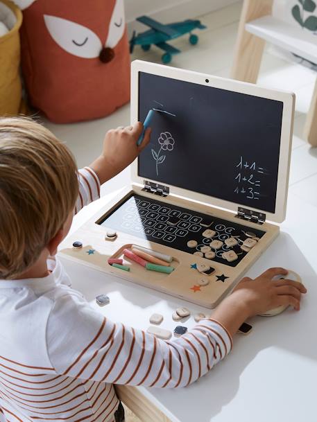 Ordinateur portable en bois FSC® noir 2 - vertbaudet enfant 