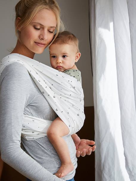 Porte-bébé 2 bandeaux à croiser sans nouage Hygge+ivoire imprimé+Léopard+Mon coeur 4 - vertbaudet enfant 