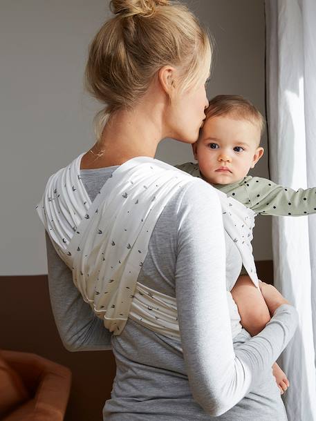 Porte-bébé 2 bandeaux à croiser sans nouage Hygge+ivoire imprimé+Léopard+Mon coeur 5 - vertbaudet enfant 
