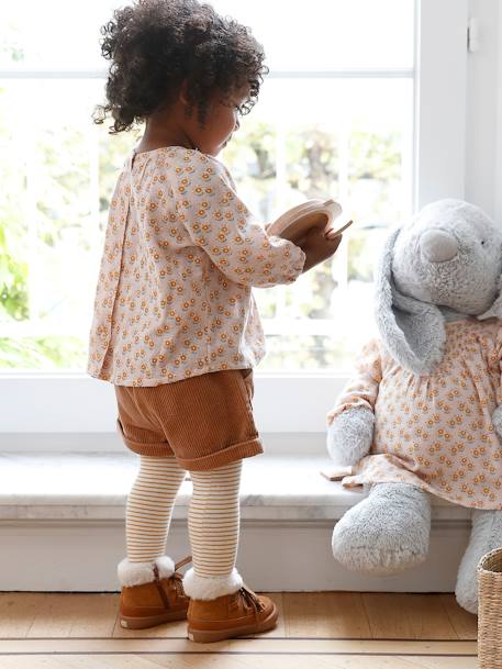 Short en velours côtelé bébé fille noisette+rose poudré 6 - vertbaudet enfant 