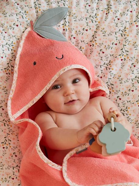 Cape de bain bébé Pommes d'amour rose 1 - vertbaudet enfant 