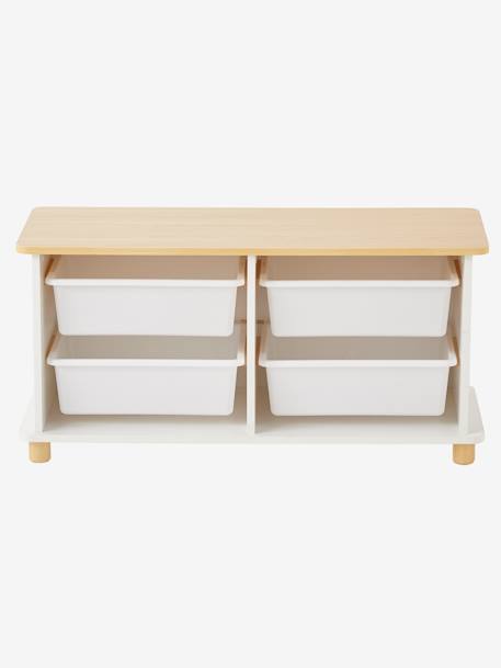 Meuble de rangement + 4 bacs LIGNE PTILOU Blanc/bois 4 - vertbaudet enfant 