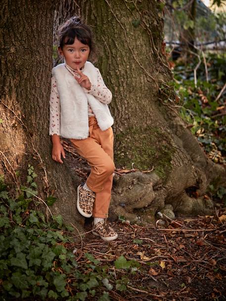 Gilet sans manches fille fausse fourrure BLANC CLAIR UNI+marron imprimé 3 - vertbaudet enfant 