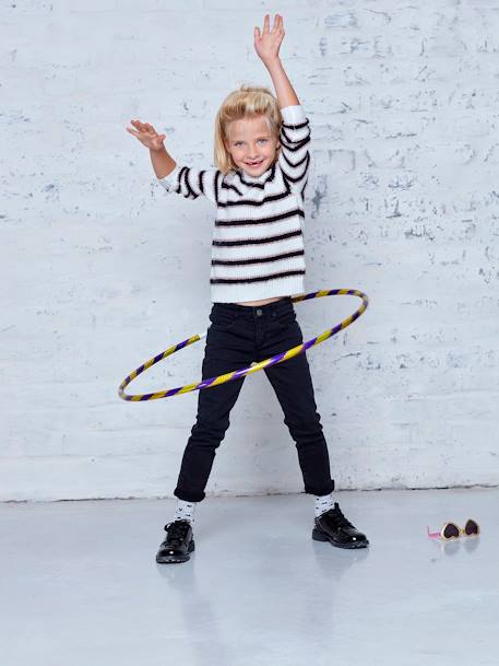 Jean slim MorphologiK fille tour de hanches LARGE denim black 1 - vertbaudet enfant 