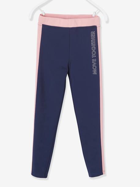 Legging de sport fille bandes côtes gris chiné+marine+MARINE+rose poudré 7 - vertbaudet enfant 