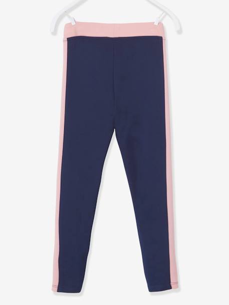 Legging de sport fille bandes côtes gris chiné+marine+MARINE+rose poudré 8 - vertbaudet enfant 
