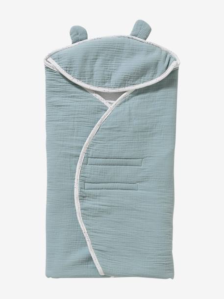 Plaid à capuche pour siège-auto coque vert céladon 5 - vertbaudet enfant 