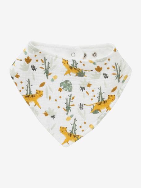 Lot 3 bavoirs bandanas en gaze de coton Bord de mer+Broceliande+Dans les bois+Hanoi+Hérisson+Hygge+lot renard+Mon coeur+Tanzanie 19 - vertbaudet enfant 
