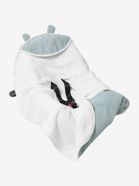 Plaid à capuche pour siège-auto coque vert céladon 3 - vertbaudet enfant 