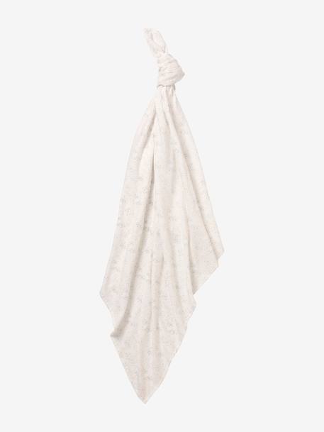 Lot de 2 maxi langes 120x120 cm pour emmaillotage marine/blanc+rose/fleurs 3 - vertbaudet enfant 